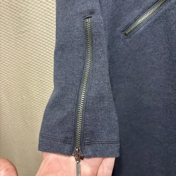 Athleta Charcoal Navy Dress Long Sleeve V-Neck Zipper Pocket Size M Casual - Picture 3 of 7